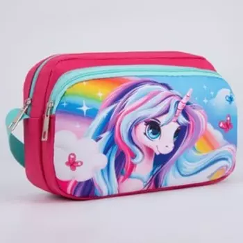 Сумка детская текстильная, 2 кармана, 22х14х6см, "Единорог"