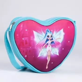 Сумка детская в форме сердца «Фея», голубой/розовый, 19х17х5 см