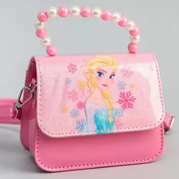 Сумка детская «Холодное сердце»‎ на клапане, регулируемый ремень, розовая