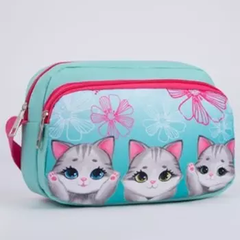 Сумка детская текстильная «Котята», 2 кармана, 22146 см