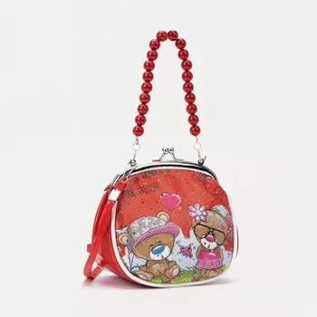 Сумка детская на фермуаре, цвет красный