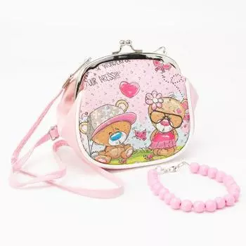 Сумка детская на фермуаре, цвет розовый