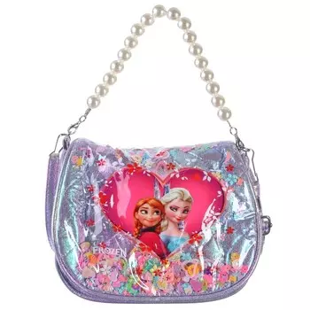 Сумка детская на клапане, 6х12х16 см, регулируемый ремень, фиолетовый МИКС