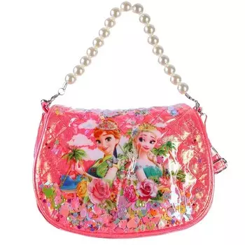 Сумка детская на клапане, 6х12х16 см, регулируемый ремень, ярко-розовый МИКС