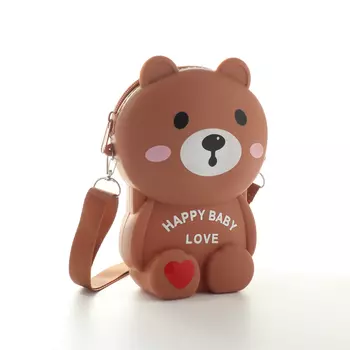 Сумка детская на молнии, цвет коричневый