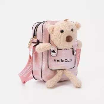 Сумка детская на молнии, цвет розовый