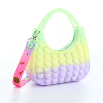 Сумка детская на молнии, цвет зелёный/жёлтый/синий