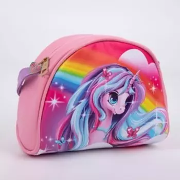 Сумка детская для девочки «Единорог на радуге», искусственная кожа, с брелоком, 18152 см