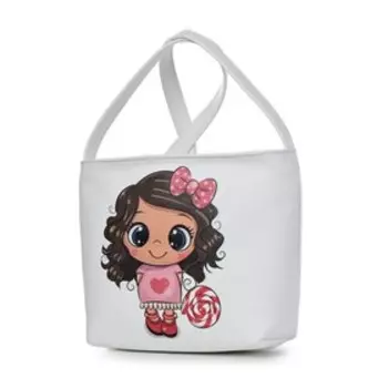 Сумка детская, отдел на молнии, цвет молочный "девочка" 23х17х8см