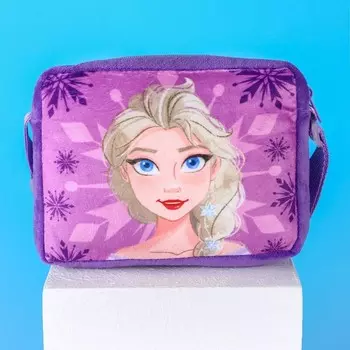 Сумка детская для девочки через плечо, плюшевая, 12х15х3 см, Холодное сердце