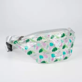 Сумка детская поясная I love tropic на молнии, цвет прозрачный