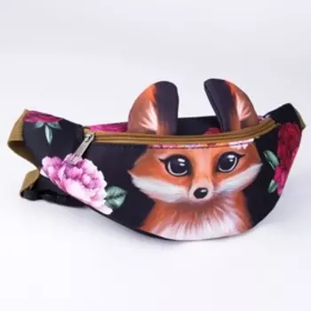 Сумка детская для девочки поясная «Лисёнок», на молнии, наружный карман