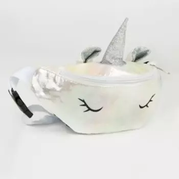 Сумка детская поясная Magic unicorn, на молнии, белая