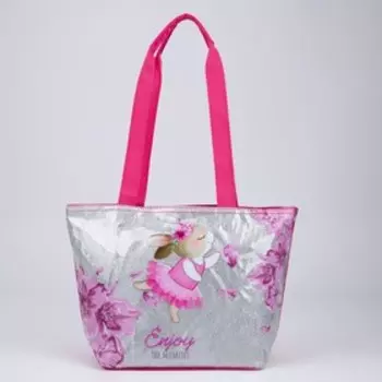 Сумка детская с блестками «Зайка в цветах»