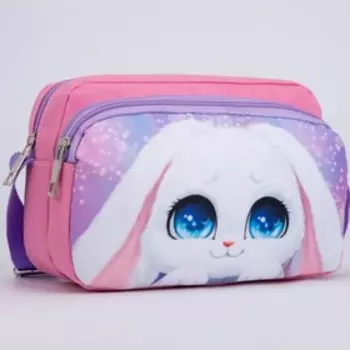 Сумка детская текстильная «Зайка с цветами», 2 кармана, 22146 см