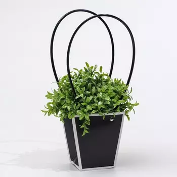 Сумка для цветов чёрная влагостойкая, 1212 - 88 - 12.5 см