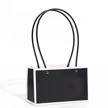 Сумка для цветов Черная влагостойкая, 22x10.5x13.5 см, 1 шт