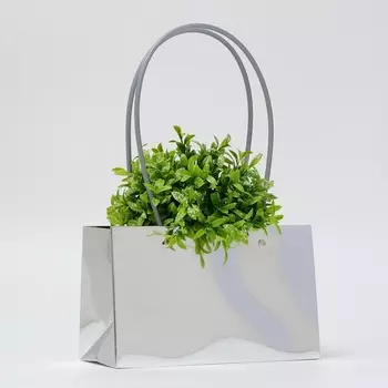 Сумка для цветов серебро, влагостойкая, 221114 см