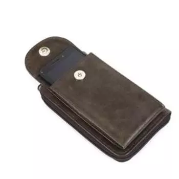 Сумка для документов на молнии, н/к, 2 отдела, коричневый тёмный крек