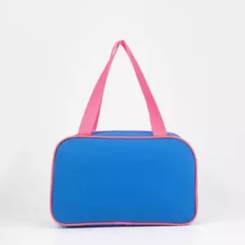 Сумка для обуви на молнии, наружный карман, TEXTURA, цвет синий/розовый