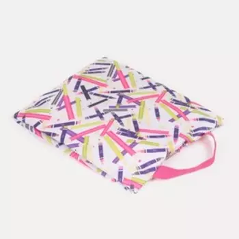 Сумка для обуви, отдел на молнии, цвет белый/розовый