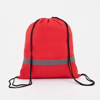 Мешок для обуви на шнурке, «ЗФТС», светоотражающая полоса, цвет красный