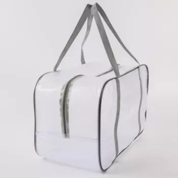 Сумка для роддома 30х50х25 ПВХ «Речной песок». цвет серый