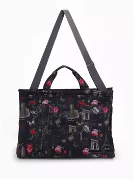 Сумка дор 1420, 46*22*30, отд на молнии, н/карман, дл ремень, париж1 серый