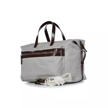 Сумка дорожная, цвет молочный/коричневый