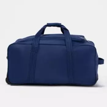 Сумка дорожная на колёсах, отдел на молнии, 3 наружных кармана, цвет синий с полосками