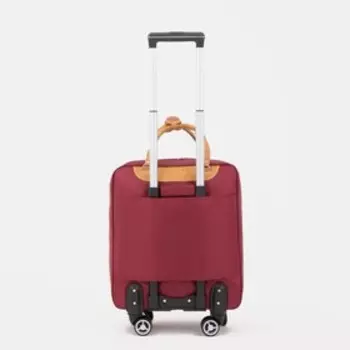 Сумка дорожная 20" на колёсах, отдел на молнии, наружный карман, цвет бордовый