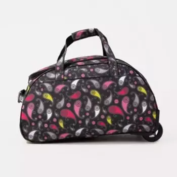 Сумка дорожная на колёсах, отдел на молнии, наружный карман, цвет разноцветный