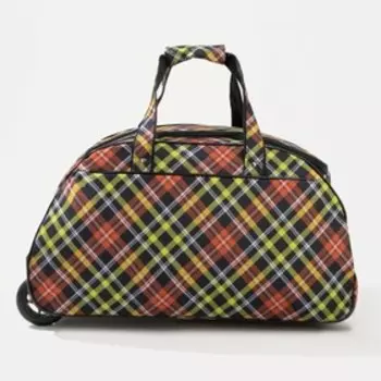 Сумка дорожная на колёсах, отдел на молнии, наружный карман, цвет жёлто-оранжевый