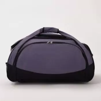 Сумка дорожная на колёсах, отдел на молнии, отдел для обуви, 3 наружных кармана, длинный ремень, цвет чёрный/серый