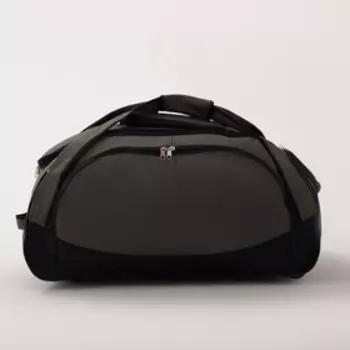 Сумка дорожная на колёсах, отдел на молнии, отдел для обуви, 3 наружных кармана, длинный ремень, цвет чёрный/хаки