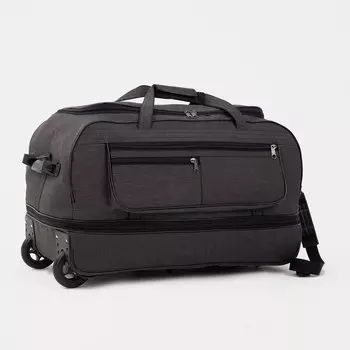 Сумка дорожная на колёсах, с увеличением, отдел на молнии, 2 наружных кармана, цвет серый