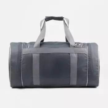 Сумка дорожная на молнии, 4 наружных кармана, длинный ремень, цвет серый