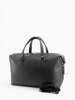 Сумка дорожная на молнии Bagsland, длинный ремень, чёрная