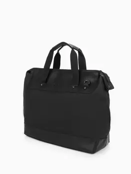 Сумка дорожная на молнии Bagsland, наружный карман, длинный ремень, чёрная