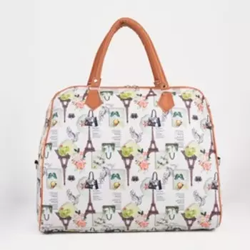 Сумка дорожная на молнии, цвет белый