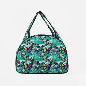 Сумка дорожная на молнии, цвет бирюзовый