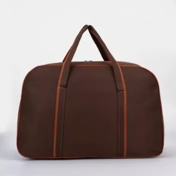 Сумка дорожная на молнии, наружный карман, цвет коричневый