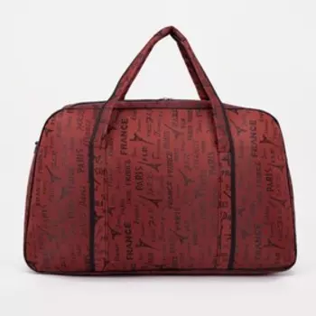 Сумка дорожная на молнии, наружный карман, длинный ремень, цвет красный