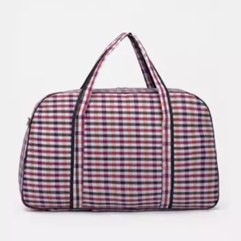 Сумка дорожная на молнии, наружный карман, длинный ремень, цвет красный/белый