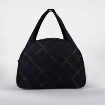 Сумка дорожная женская на молнии, держатель для чемодана, цвет чёрный