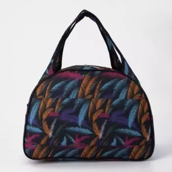 Сумка дорожная женская на молнии, держатель для чемодана, цвет чёрный/серый