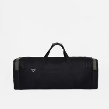 Сумка дорожная на молнии, длинный ремень, 3 наружных кармана, цвет чёрный/хаки