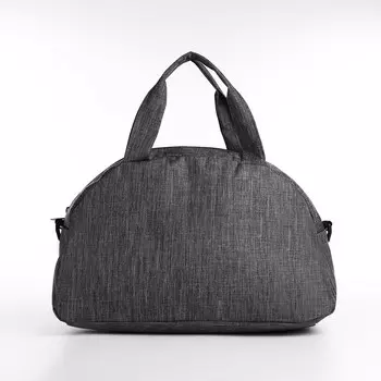 Сумка дорожная на молнии, наружный карман, длинный ремень, цвет серый