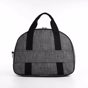 Сумка дорожная на молнии, наружный карман, длинный ремень, цвет серый