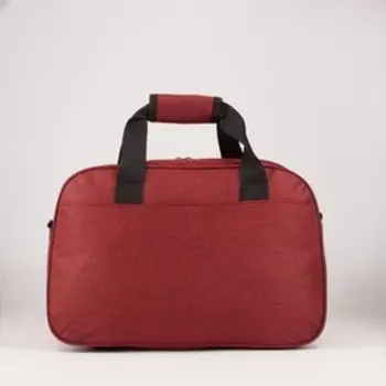 Сумка дорожная на молнии, наружный карман, длинный ремень, цвет бордовый